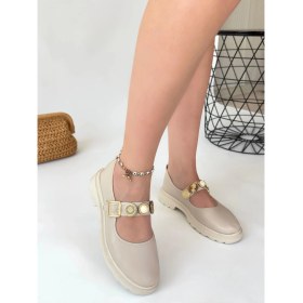 Resim Okira Bej Cilt Oxford Ayakkabı 