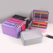 Resim Çok Katmanlı Büyük Kapasiteli Kalem Kutusu 72 Yuva ile - Dayanıklı Polyester, Okul Malzemeleri ve Sanat Aletleri için Yaratıcı Fermuar Tasarımı - Temel Okul Malzemeleri Öğesi (1 adet) 
