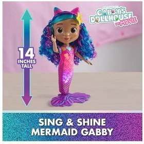 Resim Dreamworks Gabby's Dollhouse Film, Sing & Mermaid Gabby, Işıklar Ve Sesler İle Su Geçirmez Deniz Kızı Bebek, 3 Yaş Ve Üzeri Kız Ve Erkek Çocuk Oyuncakları 