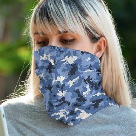 Resim Hediyemen Mavi Kamuflaj Motorcu Boyunluk Maske Bandana 