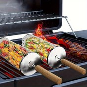 Resim 304 Paslanmaz Çelikten Yapılan 3 Adet Barbekü Kafesi Seti, Yanma Korumalı Tasarım, Taşınabilir Açık Hava Barbekü Temel Ekipmanları, Yuvarlak Ateş Ocak Pişirme Kafesi, Barbekü Kampı Izgara Aksesuarları, Izgara Yapımı İçin Gerekli Araçlar 