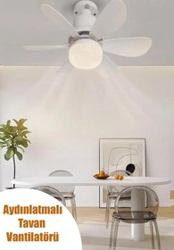 Resim CMT 5 Fan Kanat ve Işıklı Uzaktan Kumandalı Sinek Kovar Tavan Tipi Vantilatör 