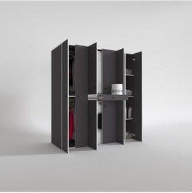 Resim Kenzlife Çamaşır-Kurutma Makinesi Dolabı Ve Giysi Dolabı Çekmeceli Ebuzer Sağ Raf Gri 187 160 60 Banyo Çok Renkli 