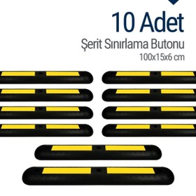 Resim İleri Trafik Şerit Sınırlama Butonu 100x15x6 Cm Onlu Set 