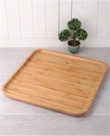 Resim Bambu Kare Sunum Tabağı 30cm Royaleks-kr3030 Çok Renkli 