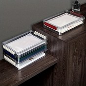 Resim 1 adet Çok Fonksiyonlu Depolama Kutusu, Ev Şeffaf Depolama Kutusu, PET Belge Depolama Kutusu, Ofis Veri Evlilik Belgesi Kayıt Kitabı Gayrimenkul Belgesi Pasaport Test Kağıdı Depolama Kutusu, Ofis Yurt Ev Depolama Malzemeleri 