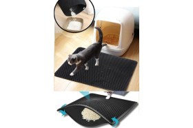 Resim Özbience Elekli Kedi Tuvalet Önü Paspası Kedi Kumu Toplayıcı Halı 