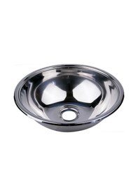 Resim Paslanmaz Krom Evye. 24cm. Yuvarlak. Tekne Evyesi. Karavan Evyesi 