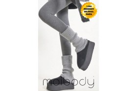 Resim Moibody %100 Akrilik Premium Triko Örgü Leg Warmer Gri Hafif ve Taşınabilir Ayak Isıtıcı 