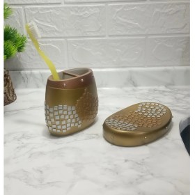 Resim Bosphorus 2'li Banyo Seti Altın Mozaik Model 