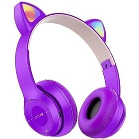 Resim Kensa Kedi Kulağı Detaylı Bluetooth Kablosuz Kulaklık 