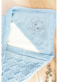 Resim Fil Figürlü Içi Peluş Triko Bebek Battaniye Bebek Kundak Çok Renkli 
