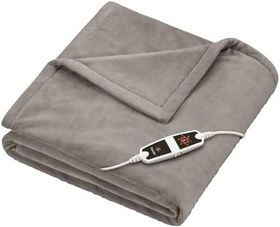 Resim Beurer HD 150 XXL elektrikli battaniye, otomatik kapanmalı elektrikli battaniye, 200 x 150 cm, 6 sıcaklık kademesi, makinede yıkanabilir, yumuşak battaniye, boz kahverengi 