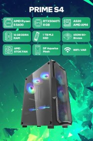 Resim Game Garaj Prime S4 R5-5600 16 GB 1 TB SSD 8 GB RTX5060Ti Free Dos Masaüstü Oyuncu Bilgisayarı 