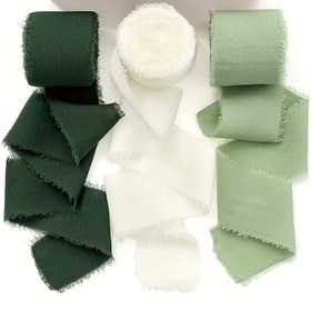 Resim 3 Rulo, Hafif Yeşil El Yapımı Püsküllü Şifon Kurdele 4.06cm" X 6.4 Metre İpek Kurdele Renkli Rustik Kurdele, Sahne Dekoru, Festival Dekoru, Ev Dekoru, Ofis Dekoru, Noel Hediyesi, Tema Partisi Dekoru, Noel Dekoru 