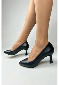 Resim Kadın Sity Siyah Cilt 6 Cm İnce Topuklu Stiletto-siyah Siyah 