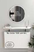 Resim TALAŞTOZUM Beyaz Gümüş Pvc Petek Üstü Tak Çıkar, Uçan Raf & Dresuar Duvar Montajsız Oval Kesim 120 Cm 