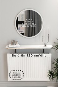 Resim TALAŞTOZUM Beyaz Gümüş Pvc Petek Üstü Tak Çıkar, Uçan Raf & Dresuar Duvar Montajsız Oval Kesim 120 Cm 