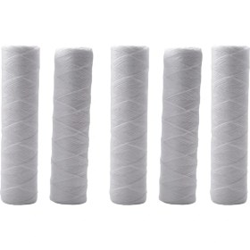 Resim 5 Mikrometre 10 x 2,5 Inç String Yara Tortu Su Filtresi Kartuşu Tüm Ev Tortu Filtrasyonu, 10 Inç Ro Muhafaza Için Evrensel Değiştirme (Yurt Dışından) 
