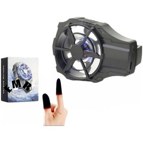 Resim Telefon Soğutucu Fan Radyatör + Batarya Siyah Micro Şarjlı 3 Kademeli Ledli Hdx4388 Eldiven 