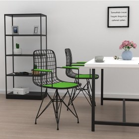Resim Knsz kafes tel sandalyesi 1 li mazlum syhyşl kolçaklı ofis cafe bahçe mutfak 