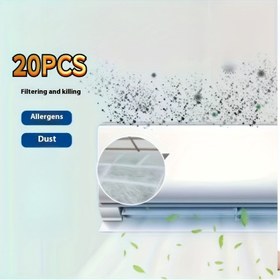 Resim 20 adet Klima Filtre Toz Alma - Kumaş Malzeme, AC İç Üniteleri için Alerjen ve Bakteri Filtresi, Hava Kalitesini Artırır, Küf ve Virüs Korunması, HVAC Temizlik Gereçleri | Pileli Filtre Tasarımı | Kalın Kumaş Filtreler, Hava Arıtıcı Filtre 