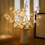 Resim 1 adet Majisu Klasik Beyaz Kelebek Orkide Dalı LED Işık, Ev Bahçe Dekoru için 20 LED Çiçek Işığı, Pil ile Çalışan Plastik Noel Tatil Süsü, Sevgililer Günü, Anneler Günü, Mezuniyet için Uygun - Pil Olmadan 