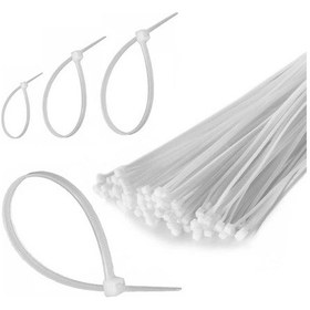 Resim Beyaz Cırt Plastik Kelepçe 25 cm Kablo Bağı - 3.6*250mm 100 adet 