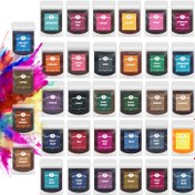 Resim 34 Renkli Bağlama Boya Tozu Toplu Çanta - 10ml/0.34oz Paketler DIY Giyim Boyama için, Şirin Renkler Gömlekler, T-Shirtler ve Daha Fazlası için - Kullanımı Kolay, Tatil Partileri ve Yetişkin El Sanatları Projeleri için Mükemmel, Bağlama Boya Malzemeleri, Parti El Sanatları Malzemeleri, Renkli Paketler, Kolay Açılabilir Paketler 