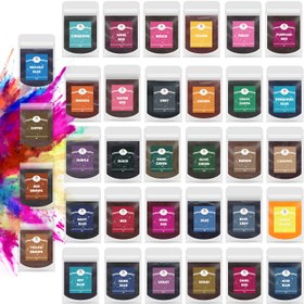 Resim 34 Renkli Bağlama Boya Tozu Toplu Çanta - 10ml/0.34oz Paketler DIY Giyim Boyama için, Şirin Renkler Gömlekler, T-Shirtler ve Daha Fazlası için - Kullanımı Kolay, Tatil Partileri ve Yetişkin El Sanatları Projeleri için Mükemmel, Bağlama Boya Malzemeleri, Parti El Sanatları Malzemeleri, Renkli Paketler, Kolay Açılabilir Paketler 