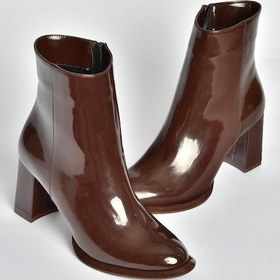 Resim Fox Shoes V590166308 Kahverengi Rugan Kalın Topuklu Klasik Kadın Bot Kahverengi-rugan 