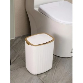 Resim Özbience Çiftli Sensörlü 12L Mutfak ve Banyo Çöp Kovası, Altın Renkli, Hızlı Temizlik 