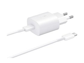 Resim Samsung Fast Charging 25W Type-C Çıkışlı Kablolu Şarj Aleti Beyaz 