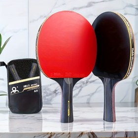 Resim İki Profesyonel Masa Tenisi Raketi, Saklama Çantası ile 6 Yıldızlı Masa Tenisi Raketi 
