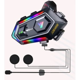 Resim Y20 Max Motorsiklet Intercom Su Geçirmez Kask 2 Kişi Telsiz Bağlantılı Intercom Rgb Intercom 
