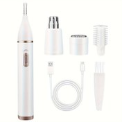 Resim Conduroma Şarj Edilebilir Burun Kılı Makası - Kadınlar ve Erkekler İçin Elektrikli Yüz Kılı Temizleme Aleti - Lityum-İyon, Kulak, Kaş ve Burun Makası, Hassas Ciltler İçin Taşınabilir Epilasyon Cihazı, Ağrısız ve Bej Renkli Bakım Çözümü 