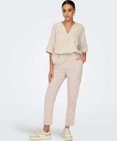 Resim Only Onlcaro-poptrash Easy Linen Kadın Pantolon 15278710 Krem 