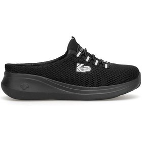 Resim King Paolo D5109 Krakers Sabo Kadın Memory Foam Düz Sandalet Siyah Siyah 