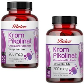Resim Balen Krom Pikolinat Kapsül 375 Mg 60 Kapsül X 2 Adet 