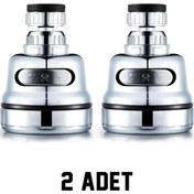 Resim Sardıcı 2 Adet %70 Su Tasarruflu Musluk Başlığı Mutfak Lavabo Krom 3 Fonksiyonlu Başlık 