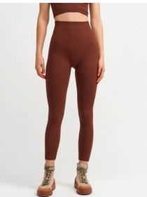 Resim Trendy Butik Kadın Kahverengi Yüksek Bel Fitilli Taytkahvem Kahverengi 
