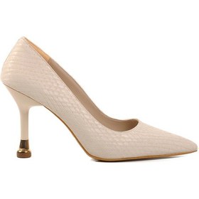 Resim Beyaz İnce Topuklu Kadın Abiye Ayakkabı Pc-54022 Z Beyaz 