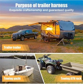 Resim Römork Işık Dönüştürücü 7 Yollu Düz Soket 13 Pimli Yuvarlak Fiş 