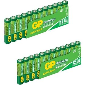Resim GP Greencell GP24G Çinko Karbon AAA İnce Kalem Pil 12 x 2'li 