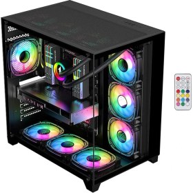 Resim Revenge Supernova x7 ARGB Fanlı ATX Temperli Cam Panel Akvaryum Kumandalı Gaming Bilgisayar Kasası Siyah 