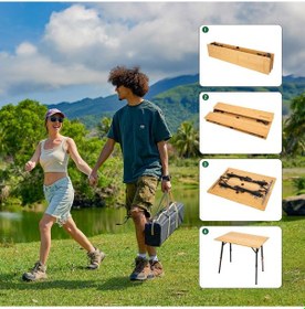 Resim Kingcamp Bamboo All-terrain L 100x70 Bambu Kamp Masası Ahşap - Siyah 