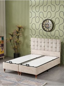 Resim Beehanem 150x200 Bengü Çift Kişilik 2li Set Baza Başlik Yataksız Krem 150 X 200 