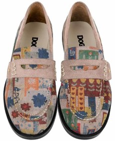 Resim Dogo Kadın Vegan Deri Krem Loafer - Anatolian Patterns Tasarım 
