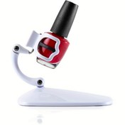 Resim Kolay Manikür ve Pedikür Arkadaşı - Ayarlanabilir Ergonomik Oje Tutucu, Sabit Tabanlı Pürüzsüz Uygulama için Beyaz & Siyah Tasarım, Kokusuz - Ev ve Salon Kullanımı, Şık Aksesuar, Dayanıklı Yapı 