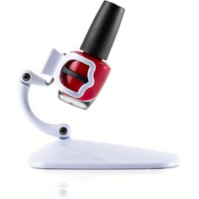 Resim Kolay Manikür ve Pedikür Arkadaşı - Ayarlanabilir Ergonomik Oje Tutucu, Sabit Tabanlı Pürüzsüz Uygulama için Beyaz & Siyah Tasarım, Kokusuz - Ev ve Salon Kullanımı, Şık Aksesuar, Dayanıklı Yapı 
